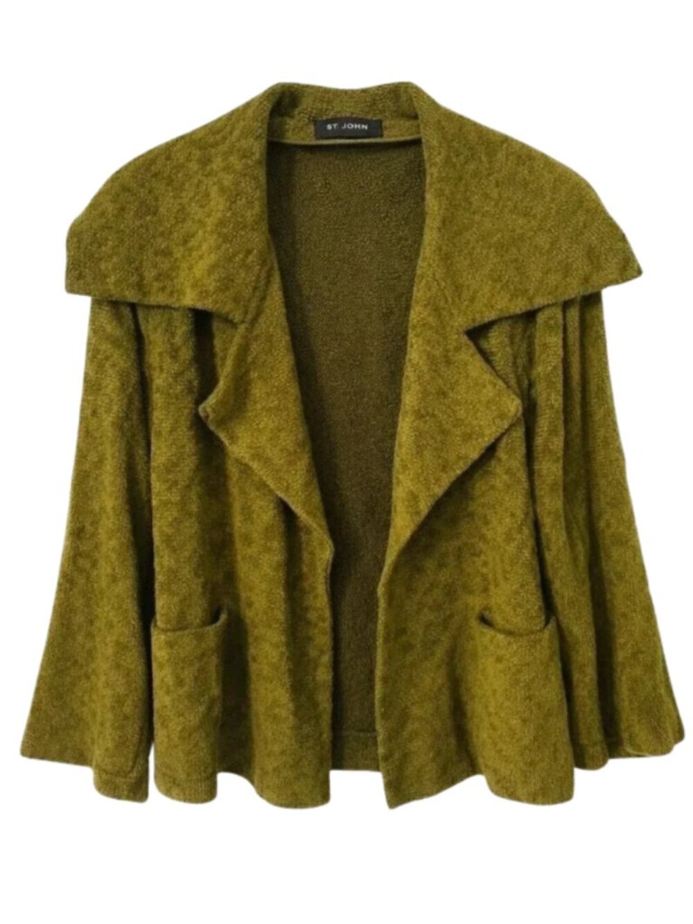 St. John Olive Scroll Tapestry Wool Blend Jacket